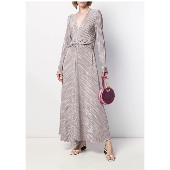 NWT ROTATE by Birger Christensen Raindrops Number 7 Pleat Midi Dress sz 8 - Picture 9 of 11